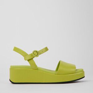 Camper Misia Green Leather Sandals NEW IN BOX
